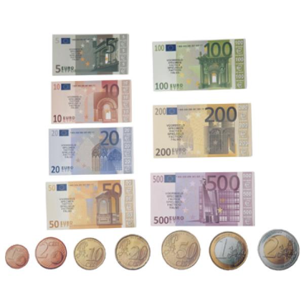 kraai pleegouders Oom of meneer Geld speelgoed euro munten en briefjes los emmer/190 - InterOffice.be
